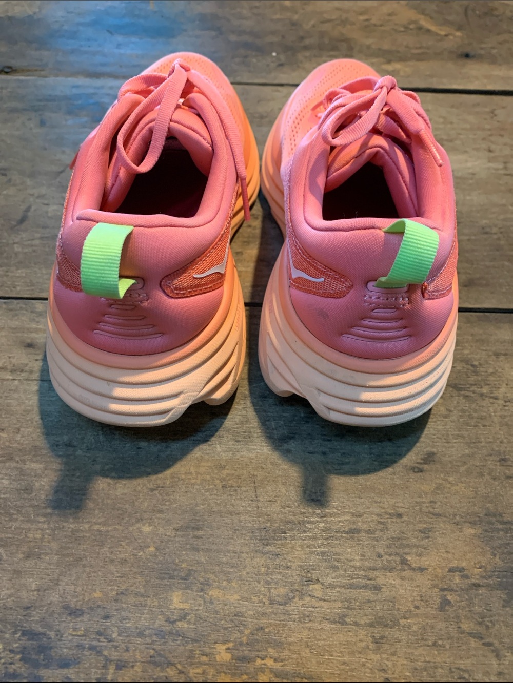 Like New Hoka Bondi 8 Coral/Papaya Running Shoes - Picture 2 of 11